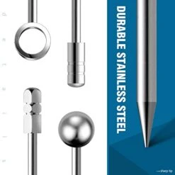 Cocktail Picks Stick, 20Pcs Stainless Steel Martini Picks, Reusable Metal Cocktail Skewers Olives Appetizers Bloody Mary Brandied -KitchenAid Shop 41JZAtLVX6L