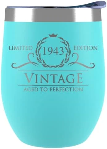 80th Birthday Gifts For Women - 1943 12 Oz Mint Stemless Wine Tumbler - 80th Birthday Decorations For Women - Birthday Gifts For 80 Year Old Women Mom - Funny 80th Birthday Idea Presents For Women 7 80th Birthday Gifts For Women - 1943 12 Oz Mint Stemless Wine Tumbler - 80th Birthday Decorations For Women - Birthday Gifts For 80 Year Old Women Mom - Funny 80th Birthday Idea Presents For Women - Image 5