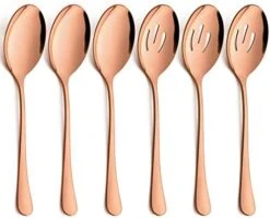 6 Pack Serving Spoons Set, 3 Large Serving Spoons, 3 Slotted Serving Spoons, Stainless Steel Buffet Dinner Restaurant Serving Spoons Set, Catering Serving Utensils For Party Banquet, 9.8 Inch -KitchenAid Shop 41JdM62 tIL. AC