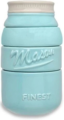Mason Jar Measuring Cups Set - Set Of 4 Ceramic Measuring Cups (1/4, 1/3, 1/2, 1 Cup) In Rustic, Antique, Farmhouse Design Perfect For Your Kitchen (Blue) -KitchenAid Shop 41JfQxo4uyL. AC