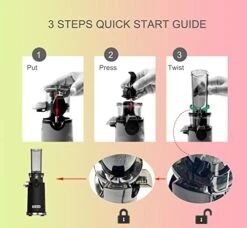 Cold Press Juicer Machine, Masticating Slow Juicer For Vegetable And Fruit, Easy To Clean, Compact Design, Mini Size, 14 Oz Juice Cup, Pulp Cup -Black With Stainless Steel -KitchenAid Shop 41Jg94Ti2OL