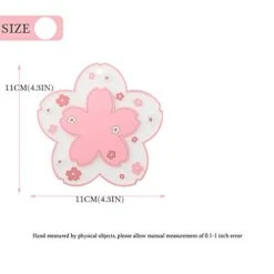 Sakura Coffee Cup Mat Kawaii Coaster 2PCS Cute Cherry Blossom PVC Home Tea Mug Pink Flower Pattern Durable Anti-Skid Pot Bowl Pad Placemat For Desk Drink Table Decor Kawaii Accessories (Small) -KitchenAid Shop 41Jhk6k19DL