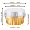 Disposable Ramekins, Gold 50pcs 5oz Mini Aluminium Foil Baking Cups With Lids Creme Brulee Cupcake Liners, Desert Cheesecake Pans Flan Molds Tin Cups Containers For Party Favor Birthday