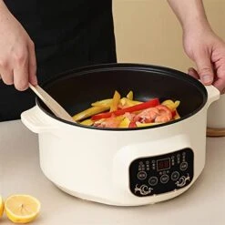 Pan Multi Functional Electric Hot Pot Household Integrated Electric Hot Pot Non Stick Electric Frying Pan Dormitory Small Electric Pot Multi Layer Electric Steamer -KitchenAid Shop 41JxOsfeYEL 2