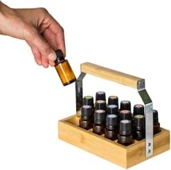 Oil Life- Bamboo Essential Oil Storage Tray 15 Bottles | Holds Fifteen 15ml Dottera Bottles Bamboo Aromatherapy Display Caddy (6 Bottles) -KitchenAid Shop 41K1U9t8AfL. AC