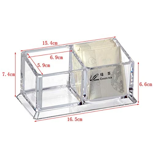 Acrylic Tea Bags Holder Coffee Sugar Bag Case Guest Room Storage Boxes - Holder For Tea Bags, Small Packets, Sweeteners,Sugar Packet, Coffee, Condiment (L16.6*W8.2*H7.5cm) 7 Acrylic Tea Bags Holder Coffee Sugar Bag Case Guest Room Storage Boxes - Holder For Tea Bags, Small Packets, Sweeteners,Sugar Packet, Coffee, Condiment (L16.6*W8.2*H7.5cm) - Image 5