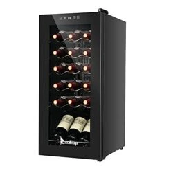 EngK ZOKOP American Standard JC-53 AC 115V /60Hz 18Bottle/1.8Cu.Ft/52L/ Compressor Wine Cabinet Black