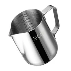 Milk Frothing Pitcher, X-Chef Milk Frother Cup, 20 Oz, Metal Frothing Cup Stainless Steel, Milk Steaming Pitcher Espresso Coffee Latte Frother Cup Barista Tools For Coffee Bar (600 Ml)
