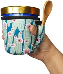 Ice Cream Cooler Sleeve - Neoprene Ice Cream Pint Holder With Handle And Pocket - Tear Resistant Cooler & Container - Machine Washable & Leak Proof Cup Cover For Yogurt & Frozen Desserts -KitchenAid Shop 41K9RJwOxLL. AC