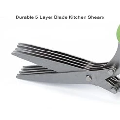 Erb Scissors, Kitchen Shears With 5 Blades And Cover, Multipurpose Cutting Herb Stripper, Kitchen Shears Dishwasher Safe, Kitchen Scissors For Cutting Herbs And Papers, Green -KitchenAid Shop 41KAVhxYRqS