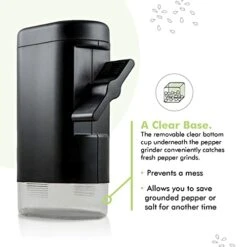 Refillable Sea Salt And Pepper Grinder - Traditional Ceramic Peppercorn Grinder, Pepper Mill By PepperMate (Black) -KitchenAid Shop 41KGBAKR40L