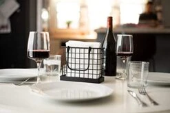 Napkin Holder For Kitchen Table, Upright Napkins Holders For Tables, Rustic Farmhouse Decor, Modern Square Basket Paper Dispenser -KitchenAid Shop 41KPtTExg3S