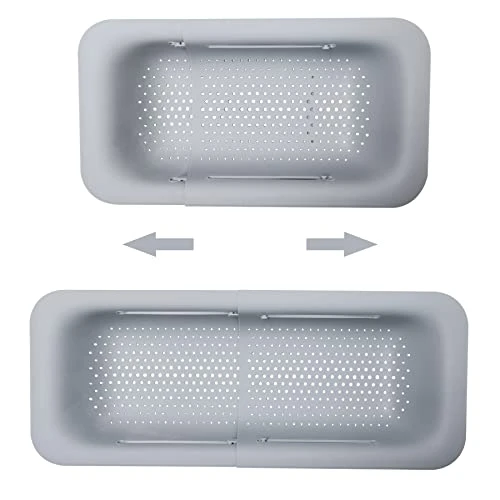 Collapsible Colander Over The Sink Drain Strainer Basket, Expandable Fruits And Vegetables Wash Kitchen Sink Strainer, Muzpz Multifunctional Retractable Plastic Kitchen Sink Strainer Basket(Grey) 3 Collapsible Colander Over The Sink Drain Strainer Basket, Expandable Fruits And Vegetables Wash Kitchen Sink Strainer, Muzpz Multifunctional Retractable Plastic Kitchen Sink Strainer Basket(Grey)