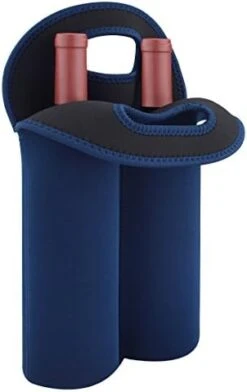 Linkidea Wine Travel Carrier & Cooler Bag, 2-Bottle Wine Carrying Tote Picnic Cooler, Two Bottle Water Drinks Beer Insulated Neoprene Hand Bag For Travel With Secure Carry Handle (Black) -KitchenAid Shop 41KZZU66iEL. AC