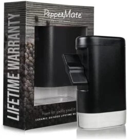 Refillable Sea Salt And Pepper Grinder - Traditional Ceramic Peppercorn Grinder, Pepper Mill By PepperMate (Black) -KitchenAid Shop 41KaVZ3a45L. AC