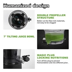 Celery Juicer Machine Slow Masticating Juicers Cold Press Juicer Real Easy Clean Extractor For Vegetable Fruit 1.8 Inch Chute Quite Low Db -KitchenAid Shop 41KcYFuWuXL