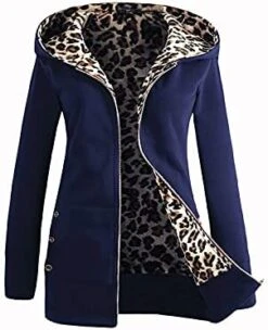 VODMXYGG Winter Coats For Women Plus Velvet Thicker Hooded Sweatshirt Leopard Zipper Over Outwear -KitchenAid Shop 41KdNHBab7L. AC