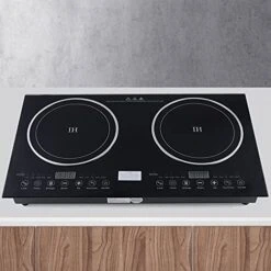 Double Induction Cooktop, Portable Double Burner Cooktop Digital 1400W Ceramic Burner And 1200W Induction Burner Touch Sensor Control Perfect For Kitchen -KitchenAid Shop 41KevSeKzVS