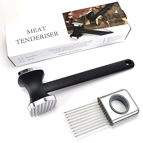 Kitchen Meat Tenderizer Sets - Heavy Duty Manual Hammer Mallet Tool And Meat Tenderizer Needle Tool,Meat Hammer Used For Steak, Chicken, Fish,Meat Pounder With Comfort Grip Handle 3 Kitchen Meat Tenderizer Sets - Heavy Duty Manual Hammer Mallet Tool And Meat Tenderizer Needle Tool,Meat Hammer Used For Steak, Chicken, Fish,Meat Pounder With Comfort Grip Handle