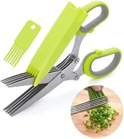 Herb Scissors With 5 Multi Stainless Steel Blades And Safe Cover Kitchen Gadgets Cutter, Kitchen Chopping Shear, Mincer, Sharp Dishwasher Safe Kitchen Gadget, Culinary Cutter -KitchenAid Shop 41Kh3jbj3jL. AC