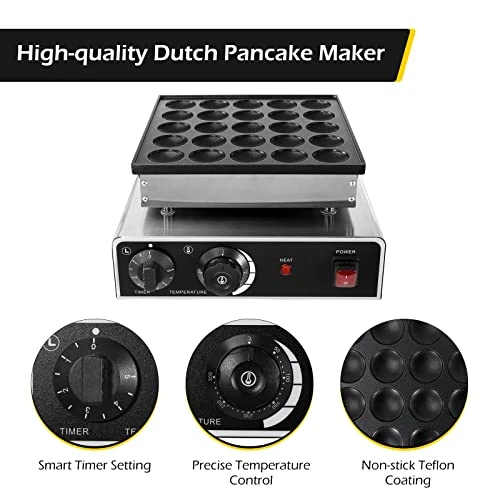 Dutch Pancake Maker Electric Mini Pancake Iron Muffin Machine 25pcs Non-stick Dorayaki Maker 110V Commercial Home Kitchen Dutch Pancakes Machine For Baking Crepes, Muffins, Dutch Pancakes 5 Dutch Pancake Maker Electric Mini Pancake Iron Muffin Machine 25pcs Non-stick Dorayaki Maker 110V Commercial Home Kitchen Dutch Pancakes Machine For Baking Crepes, Muffins, Dutch Pancakes - Image 3