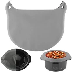 Silicone Slow Cooker Liners, Reusable Slow Cooker Liners Fit 8 Quarts Oval Round Pot Slow Cookers Bags Divider(Grey)