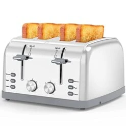 Oaster 4 Slice,Retro Stainless Steel Toater With 7 Shade Settings,Best Prime Toaster For Waffles, 4 Slice Toaster With 3 Mode，Bagels And More Lainsten Toaster T-527