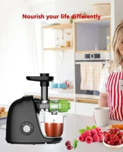 GENERIC Cold Press Slow Masticating Juicer - Slow Juicer Machines For Fruits Vegetables With 2-Speed Modes (Black) -KitchenAid Shop 41Kp0bDJYyL