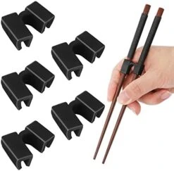 5 Pieces Reusable Chopsticks Helpers Training Chopstick Hinges Connector Training Chopstick For Adults, Beginner, Trainers Or Learner (Black) -KitchenAid Shop 41Kq kFb HL. AC