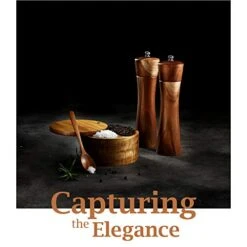 Wood Salt And Pepper Grinder Set - Premium Set Includes 8 Inch Salt And Pepper Mill, Salt And Pepper Box With Swivel Lid, Spoon & Cleaner Tool - Perfect Salt And Pepper Shakers Gift (8 Inch) -KitchenAid Shop 41Kv4MqvGZL