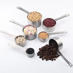 Measuring Cups And Spoons Set Of 15 Pcs, 7 Stainless Steel Stackable Heavy Measuring Cups, 8 Measuring Spoons, Metal Measuring Spoons And Cups For Dry Or Wet Ingredients During Baking. -KitchenAid Shop 41Kxqj1CfCL