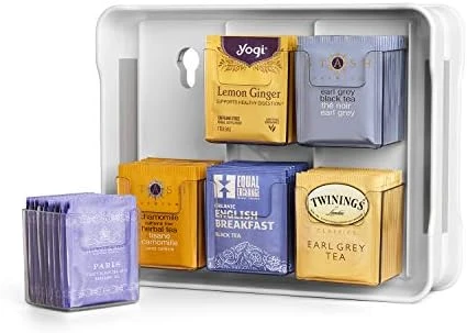 TeaStand Tea Bag Organizer With Clear Removable Bins, Cabinet Or Pantry Storage Caddy, 120-Bag 8 TeaStand Tea Bag Organizer With Clear Removable Bins, Cabinet Or Pantry Storage Caddy, 120-Bag - Image 6