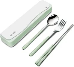 Travel Utensils, 18/8 Stainless Steel 4pcs Cutlery Set Portable Camp Reusable Flatware Silverware, Include Fork Spoon Chopsticks With Case (black) 20 Travel Utensils, 18/8 Stainless Steel 4pcs Cutlery Set Portable Camp Reusable Flatware Silverware, Include Fork Spoon Chopsticks With Case (black) -KitchenAid Shop 41LADoEATgL. AC
