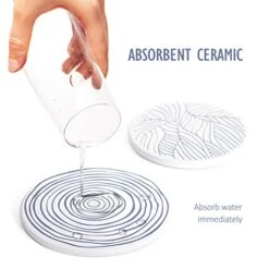 Absorbing Stone Coasters For Drinks Cork Base, With 2 Holder, For Housewarming, Apartment Kitchen Room Bar Decor, Suitable For Wooden Table, Set Of 16 (Blue) 14 Absorbing Stone Coasters For Drinks Cork Base, With 2 Holder, For Housewarming, Apartment Kitchen Room Bar Decor, Suitable For Wooden Table, Set Of 16 (Blue) -KitchenAid Shop 41LBj50jIfL