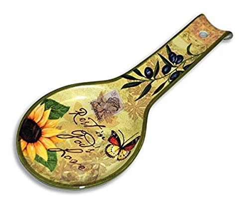 Bella Vita Ceramic Spoon Rest - Italian Sunflower Utensil Holder For Stove Top, Kitchen Counter Decor - Housewarming, Christian Gift, Multicolor, Large 3 Bella Vita Ceramic Spoon Rest - Italian Sunflower Utensil Holder For Stove Top, Kitchen Counter Decor - Housewarming, Christian Gift, Multicolor, Large