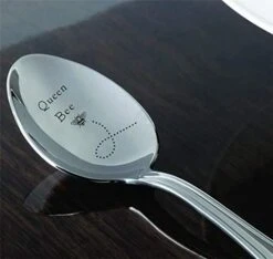 Queen Bee - Gourmet Coffee Spoon Gift - Stainless Steel Spoon - Engraved Unique Gift - Cute Spoon Item - Gift For Him -Gift For Her - Spoon Gift #A28 -KitchenAid Shop 41LHuHVG2hL