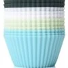 Silicone Baking Cups, Reusable Cupcake Muffin Liners Non-Stick Cup Cake Molds Tin Cup, Pack Of 12 Standard Size Cupcake Holder