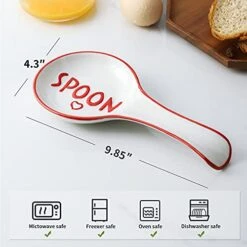 Ceramic Spoon Rests,Spoon Holders For Kitchen Counter,Heat Resistant Utensil Rests For Stove Up,Dishwasher Safe Farmhouse Kitchen Decor And Accessories. (Red 2PCS)