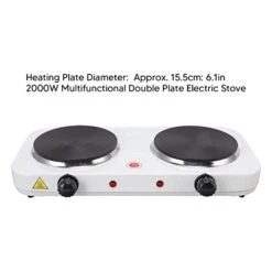 Double Hot Plate Stove, 2000W Overheat Protection US Plug 110V Small Electric Stove For Kitchen For Dormitory 13 Double Hot Plate Stove, 2000W Overheat Protection US Plug 110V Small Electric Stove For Kitchen For Dormitory -KitchenAid Shop 41LOrOh0w0L 1