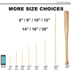 6" Natural Bamboo Skewers For BBQ，Appetiser，Fruit，Cocktail，Kabob，Chocolate Fountain，Grilling，Barbecue，Kitchen，Crafting And Party. Φ=4mm, More Size Choices 8"/10"/12"/14"/16"/30"(100 PCS) -KitchenAid Shop 41LPdoF4sVL