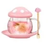Mothers Day Gifts For Mom Glass Tea Cup Cute Mushroom Mug With Mushroom Spoon, Tea Cups With Infuser Strainer Filter, Clear Teapot With Ceramic Lid Coaster, Heat Resistant For Home290ML 9.6oz (Pink) -KitchenAid Shop 41LRXrV7Z5L