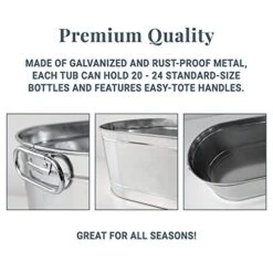 Let's Make Memories Personalized Backyard Bar Beverage Tub - Custom Beverage Tub - Customizable Message - Galvanized Drink Tub - 20¾”L X 11¾”W X 7”H - 5.5 Gallons -KitchenAid Shop 41LSnLYRjjL