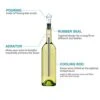 Wine Chiller, 3-in-1 Stainless Steel Wine Bottle Cooler Stick - Rapid Iceless Wine Chilling Rod With Aerator And Pourer - Perfect Wine Accessories Gift