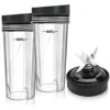 2 Pack 16oz Single Serve Cups &6 Fins Blender Blade Assembly, Replacement Parts For Nutri Ninja Compatible With Nutri Ninja BL660 1500WBL770A 30/ BL770 30/BL773CO 30/BL771 30/BL772 30/ 1200W BL780 -KitchenAid Shop 41LXS4VPwLL