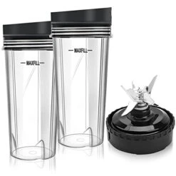 2 Pack 16oz Single Serve Cups &6 Fins Blender Blade Assembly, Replacement Parts For Nutri Ninja Compatible With Nutri Ninja BL660 1500WBL770A 30/ BL770 30/BL773CO 30/BL771 30/BL772 30/ 1200W BL780