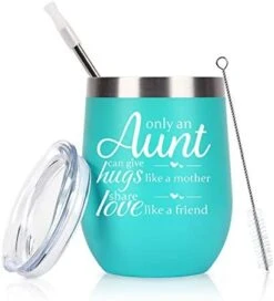 Auntie Christmas Birthday Gifts Wine Tumbler, Funny Birthday Mother's Day Gifts For Aunts From Nephew Niece, 12 Oz Auntie Sippy Cup Insulated Stainless Steel Wine Tumbler With Lid, Mint -KitchenAid Shop 41LXhJ1t7DL. AC