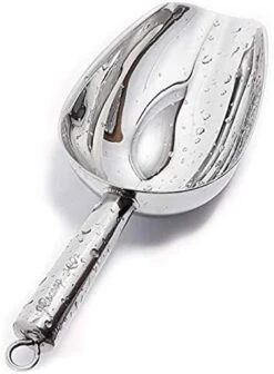 Stainless Steel Scoop For Ice, 9.6 Inch Metal Food Scoop Kitchen Bar Party Wedding Heavy Duty Dishwasher Safe - 8 Oz -KitchenAid Shop 41LhBllXNAL. AC 1