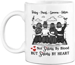 Customized Best Friend Mug For Women, Besties, Soul Sisters Together To Be Sisters By Heart Custom Mug Personalized With Names, Hairstyles, Texts For Friends Birthday Gift Mugs 11oz / 15oz -KitchenAid Shop 41LjRt21KWL. AC