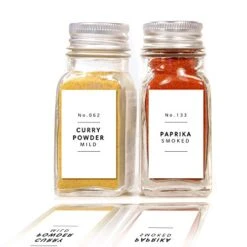 Farmhouse Spice Jar Labels - Minimalist 184 Preprinted + 8 Blank Write-on Stickers Dishwasher Save & Waterproof Great For Spices And Seasonings Set To Organize Your Spice Rack