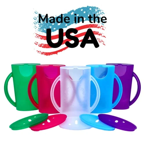 Deluxe Squeeze Proof Flipping Holder (2-Pack With Lids) For Food Pouches & Juice Boxes - Multipurpose - Prevent Messes & Support Self-Feeding - Easy Grasping Handles - Made In USA 6 Deluxe Squeeze Proof Flipping Holder (2-Pack With Lids) For Food Pouches & Juice Boxes - Multipurpose - Prevent Messes & Support Self-Feeding - Easy Grasping Handles - Made In USA - Image 4